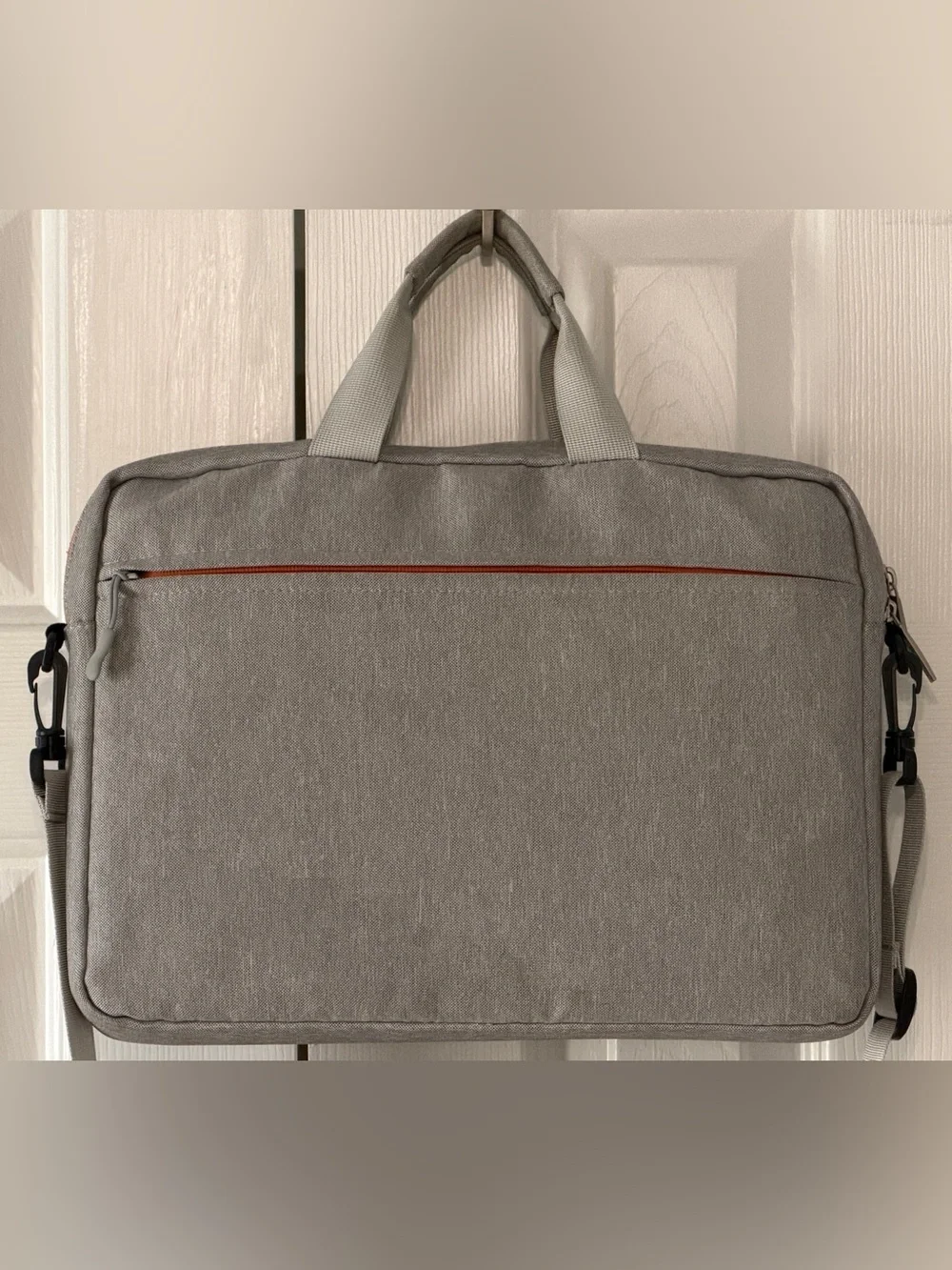 Mosiso 15” Laptop Messenger Bag Gray Orange Padded Shoulder Briefcase Case